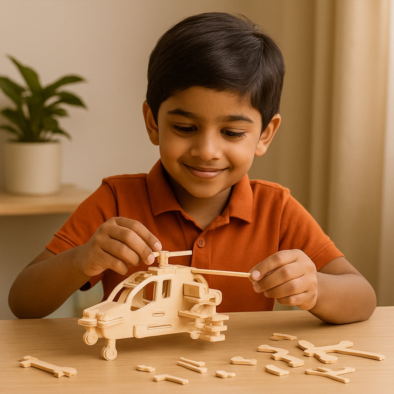 Wooden Helicopter Puzzle Kit Wooden Helicopter Puzzle Kit